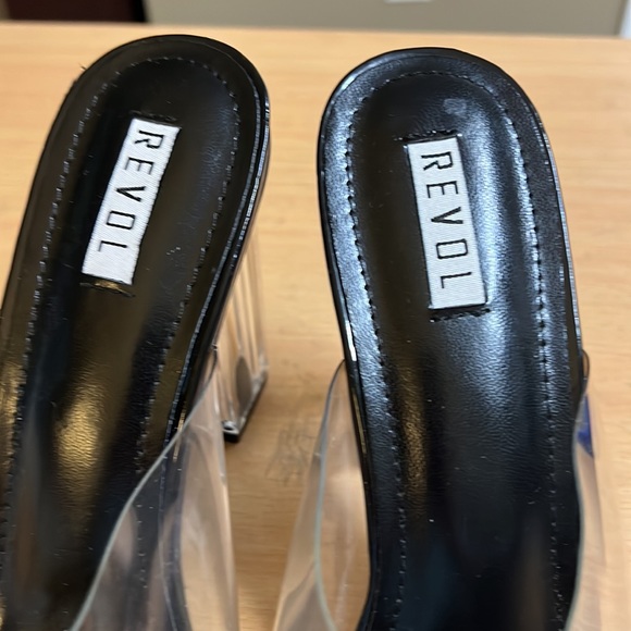 Revol Mule Sandals Black Clear Acrylic 10 - Picture 3 of 9